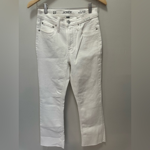 New w/minor defect. J.Crew 9" demi-boot crop jean in white wash. Size 27 $128 - Picture 4 of 8